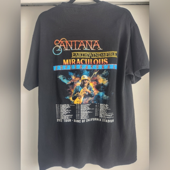 Santana 2022 Miraculous Supernatural Tour Concert Graphic T-Shirt Mens Large - Picture 3 of 11